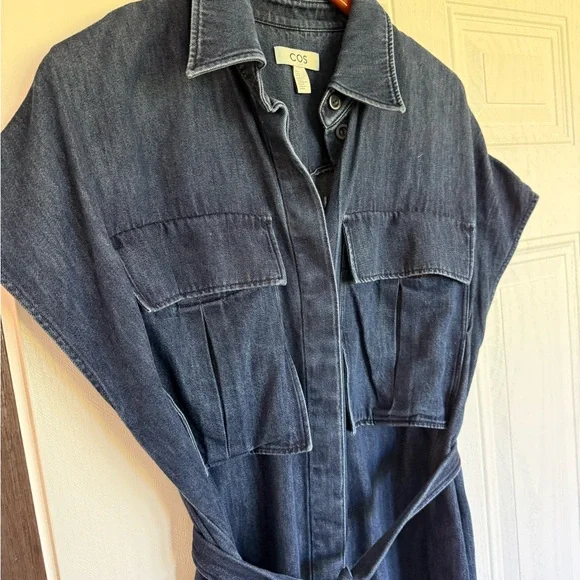 COS denim cap sleeve shirt dress, removable belt. - Picture 6 of 6